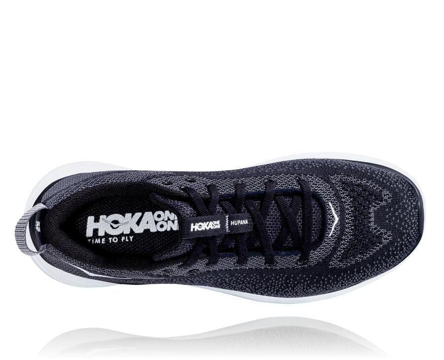 Hoka One One Running Shoes Womens Black/White - Hupana Flow - 25491HRSM